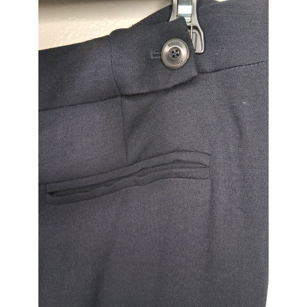 Escada Womens Navy Blue Virgin Wool Stretch Pants Size 44 Office Career - Picture 10 of 16